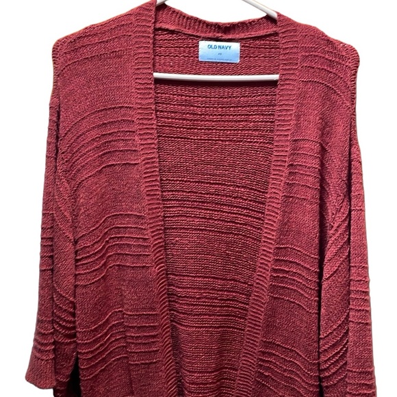 Old Navy Oversized Red Maroon Open Front Knit Cardigan Size XS - Picture 2 of 12